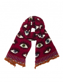 Kapital sciarpa con occhi stampati rossa bordeaux