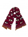 Kapital sciarpa con occhi stampati rossa bordeauxshop online sciarpe