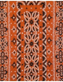 Kapital long wool scarf orange geometric print
