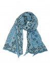 Kapital sciarpa lunga in lana celeste con stampa geometricashop online sciarpe