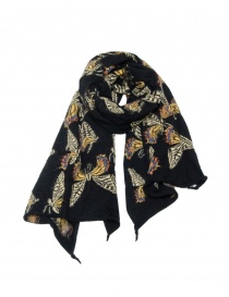 Kapital scarf-stole oversized black with butterflies price