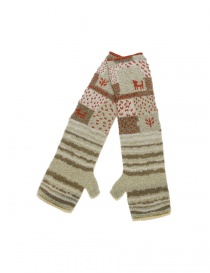 Kapital long fingerless gloves in ecru wool