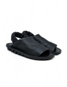 Trippen Nudge flat leather sandal with elasticated ankle band buy online NUDGE BLK