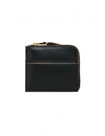 Comme des Garçons portamonete triple stitch in cuoio nero online