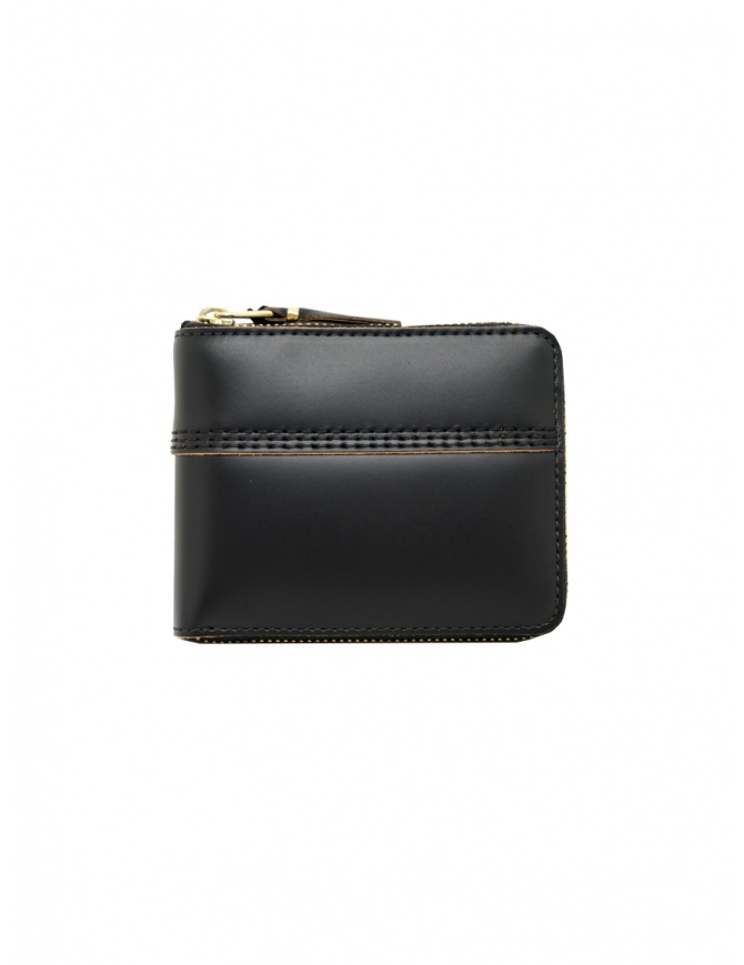 Comme des Garçons piccolo portafoglio Triple Stitch in cuoio nero SA7100TS BLACK Comme des Garçons piccolo portafoglio Triple Stitch in cuoio nero SA7100TS BLACK portafogli online shopping