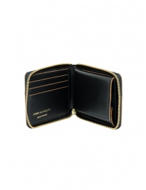 Comme des Garçons piccolo portafoglio Triple Stitch in cuoio nero