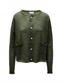 Ma'ry'ya green merino wool crewneck cardigan YRK046 OLIVE C9 order online