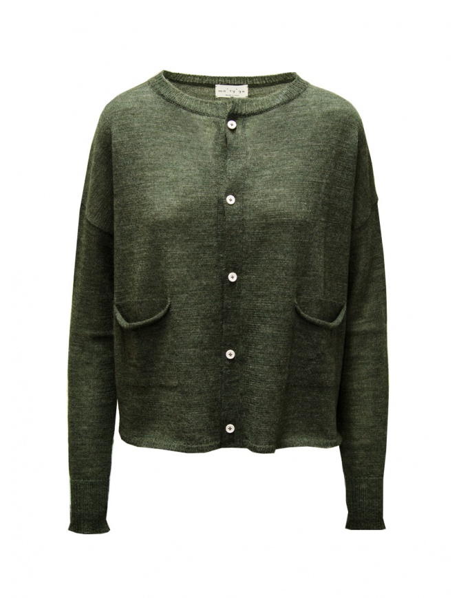 Ma'ry'ya cardigan a girocollo in lana merino verde YRK046 OLIVE C9 Ma'ry'ya cardigan a girocollo in lana merino verde YRK046 OLIVE C9 cardigan donna online shopping