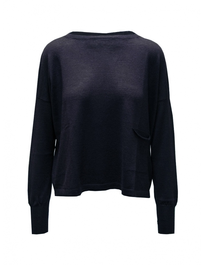 Ma'ry'ya maglia in lana merino e cashmere blu navy YRK023 NAVY E8 Ma'ry'ya maglia in lana merino e cashmere blu navy YRK023 NAVY E8 maglieria donna online shopping