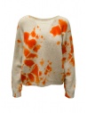 Suzusan pullover corto in cashmere Shibori arancio e beige acquista online 2611-3091K-010-4403ORANGE/SAND