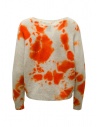 Suzusan pullover corto in cashmere Shibori arancio e beigeshop online maglieria donna