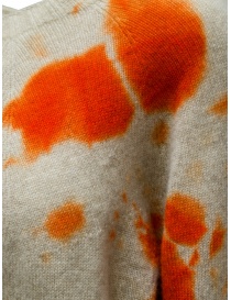 Suzusan pullover corto in cashmere Shibori arancio e beige maglieria donna Suzusan pullover corto in cashmere Shibori arancio e beige maglieria donna acquista online