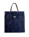 Qbism Style 8H blue maxi tote bag in velvet and denim buy online STYLE 8H NAVY
