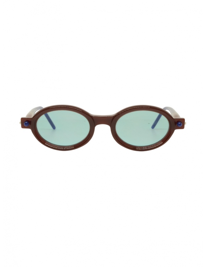 Kuboraum P6 brown oval glasses with green lenses P6 50-22 MH Wgreen1* Kuboraum P6 brown oval glasses with green lenses P6 50-22 MH Wgreen1* glasses online shopping