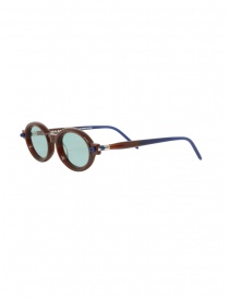 Kuboraum P6 brown oval glasses with green lenses