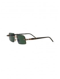 Kuboraum P64 geometric sunglasses with green lenses