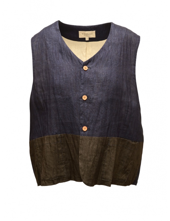 Vlas Blomme gilet bicolore indaco e grigio in lino 13300026 INDIGO 66 Vlas Blomme gilet bicolore indaco e grigio in lino 13300026 INDIGO 66 gilet donna online shopping