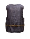 Vlas Blomme gilet bicolore indaco e grigio in linoshop online gilet donna