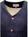 Vlas Blomme gilet bicolore indaco e grigio in lino 13300026 INDIGO 66 prezzo
