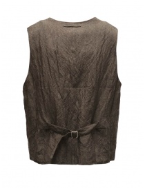 Vlas Blomme gilet nero a quadretti bianchi in lino