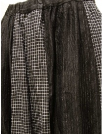 Vlas Blomme black checked and striped linen skirt price
