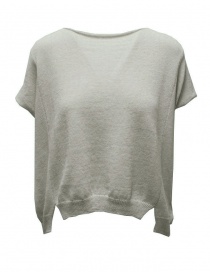 Evam Eva top in maglia di lino e cotone grigio chiaro online
