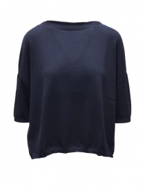 Ma'ry'ya three-quarter sleeves navy sweater in cotton online