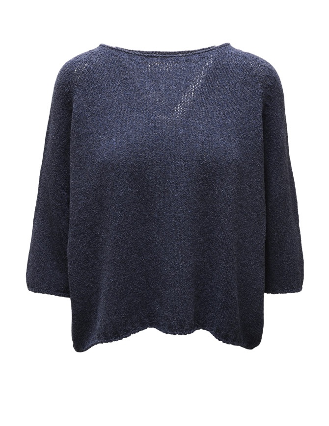 Ma'ry'ya maglia bouclé in cotone blue navy YSK001 NAVY D7 Ma'ry'ya maglia bouclé in cotone blue navy YSK001 NAVY D7 maglieria donna online shopping