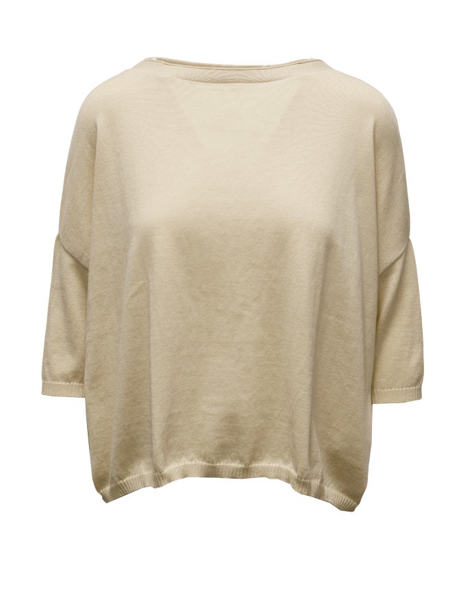 Ma'ry'ya T-shirt maniche a tre quarti in cotone beige YSK030 BEIGE B7 Ma'ry'ya T-shirt maniche a tre quarti in cotone beige YSK030 BEIGE B7 t shirt donna online shopping