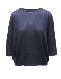 Ma'ry'ya navy blue three-quarter sleeve knit T-shirt online