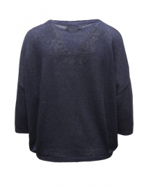 Ma'ry'ya navy blue three-quarter sleeve knit T-shirt