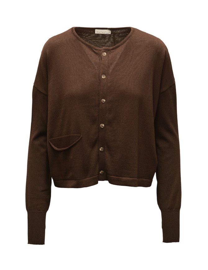 Ma'ry'ya cardigan in cotone marrone YSK063 BROWN B10 Ma'ry'ya cardigan in cotone marrone YSK063 BROWN B10 cardigan donna online shopping