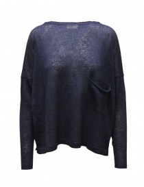 Ma'ry'ya navy blue linen and cotton boxy sweater online