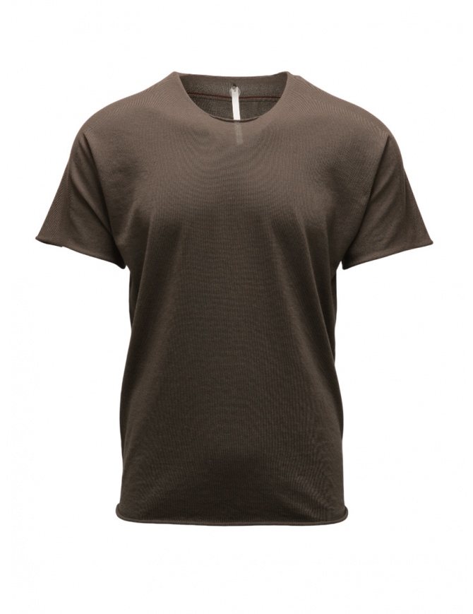 Label Under Construction brown T-Shirt with burgundy stitching 47YTS252 ZER3/1 GW Label Under Construction brown T-Shirt with burgundy stitching 47YTS252 ZER3/1 GW mens t shirts online shopping