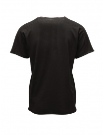 Label Under Construction T-shirt nera con cucitura grigio scuro