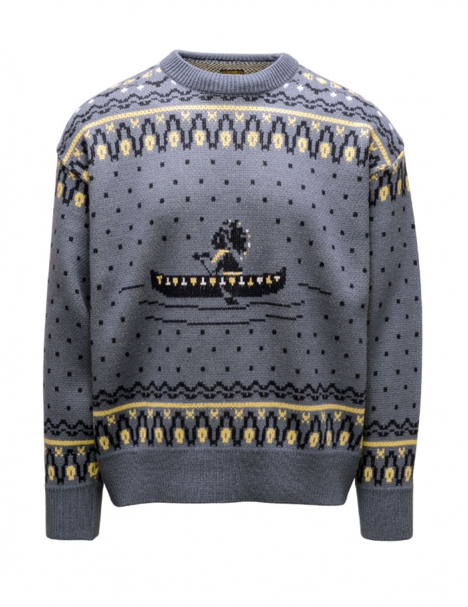 Kapital pullover 8G Fair Isle blu con canoa K2510KN093 BLUE Kapital pullover 8G Fair Isle blu con canoa K2510KN093 BLUE maglieria uomo online shopping