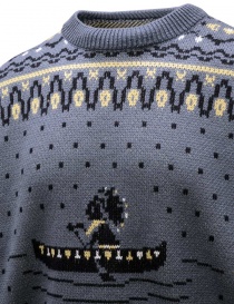 Kapital pullover 8G Fair Isle blu con canoa Kapital pullover 8G Fair Isle blu con canoa prezzo