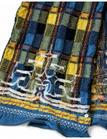 Kapital Happy yellow and blue tartan scarf Kapital Happy yellow and blue tartan scarf price