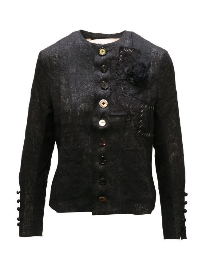 A Tentative Atelier giacca in lino e seta nera a fiori A2626308B BLK99 MARGA R. A Tentative Atelier giacca in lino e seta nera a fiori A2626308B BLK99 MARGA R. giacche donna online shopping