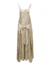 A Tentative Atelier tuta smanicata stile abito in tessuto jacquard ecru satinato