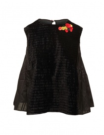 Commun's blusa smanicata nera con bottoni colorati online