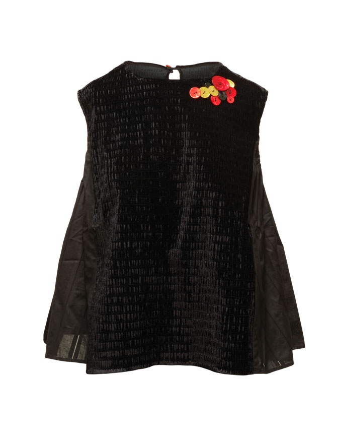 Commun's blusa smanicata nera con bottoni colorati CSF/SS26-T117A BLACK Commun's blusa smanicata nera con bottoni colorati CSF/SS26-T117A BLACK canotte donna online shopping