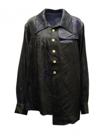 Commun's camicia nera jacquard con dettagli viola online