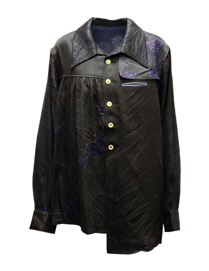 Commun's camicia nera jacquard con dettagli viola CS/SS26-C121A BLACK Commun's camicia nera jacquard con dettagli viola CS/SS26-C121A BLACK camicie donna online shopping