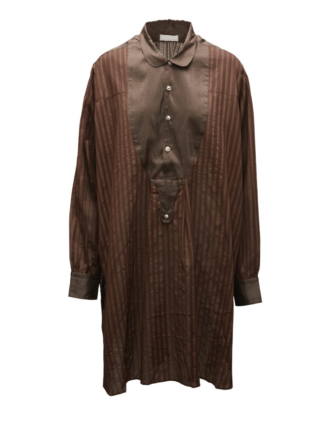Commun's abito chemisier in cotone e seta marrone CSF/SS26-C111A CHOCOLATE Commun's abito chemisier in cotone e seta marrone CSF/SS26-C111A CHOCOLATE camicie donna online shopping