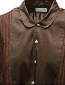 Commun's shirt dress in brown cotton and silk womens shirts buy online