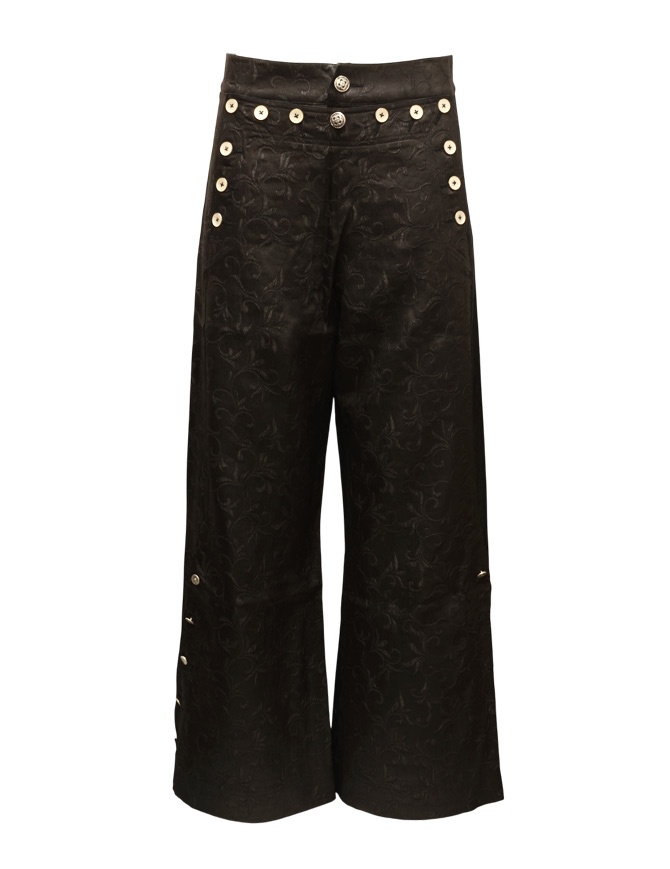 Commun's black jacquard palazzo pants CSF/SS26-P137 BLACK Commun's black jacquard palazzo pants CSF/SS26-P137 BLACK womens trousers online shopping