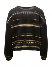 M.&Kyoko multi-patterned striped black pullover
