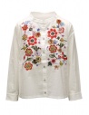 M.& Kyoko blusa bianca con fiori colorati ricamati acquista online BFA01478WA WHITE 01