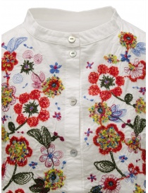 M.& Kyoko blusa bianca con fiori colorati ricamati